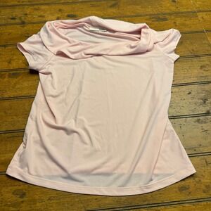 Merona Women's Pink Cowl Neck Short Sleeve Tunic Top Size M